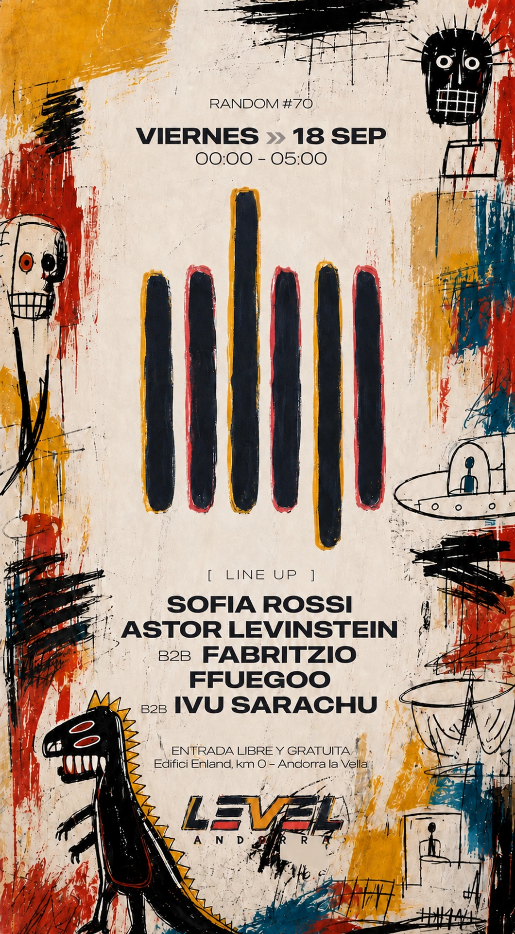 Flyer oficial de RANDOM #70, Basquiat