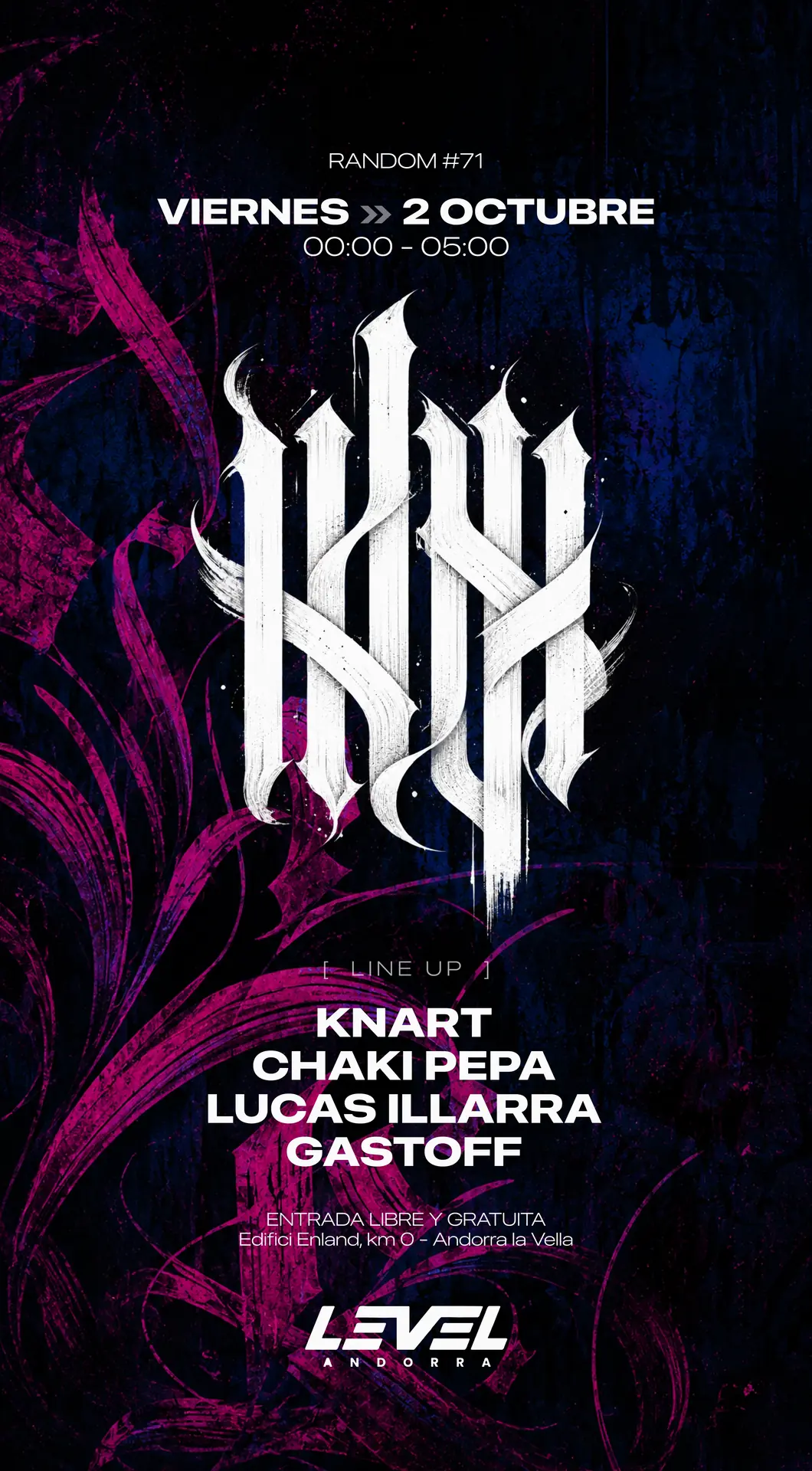 Flyer oficial de RANDOM #71, Caligraffiti